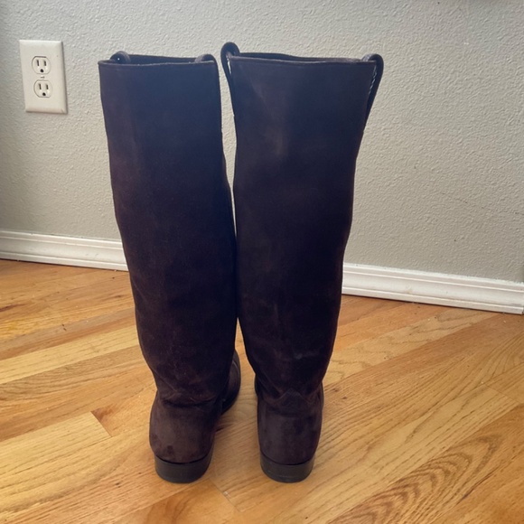 Frye Women’s Size 6.5 Bari Boots- Tall Slouchy Brown Suede Leather - Picture 9 of 14